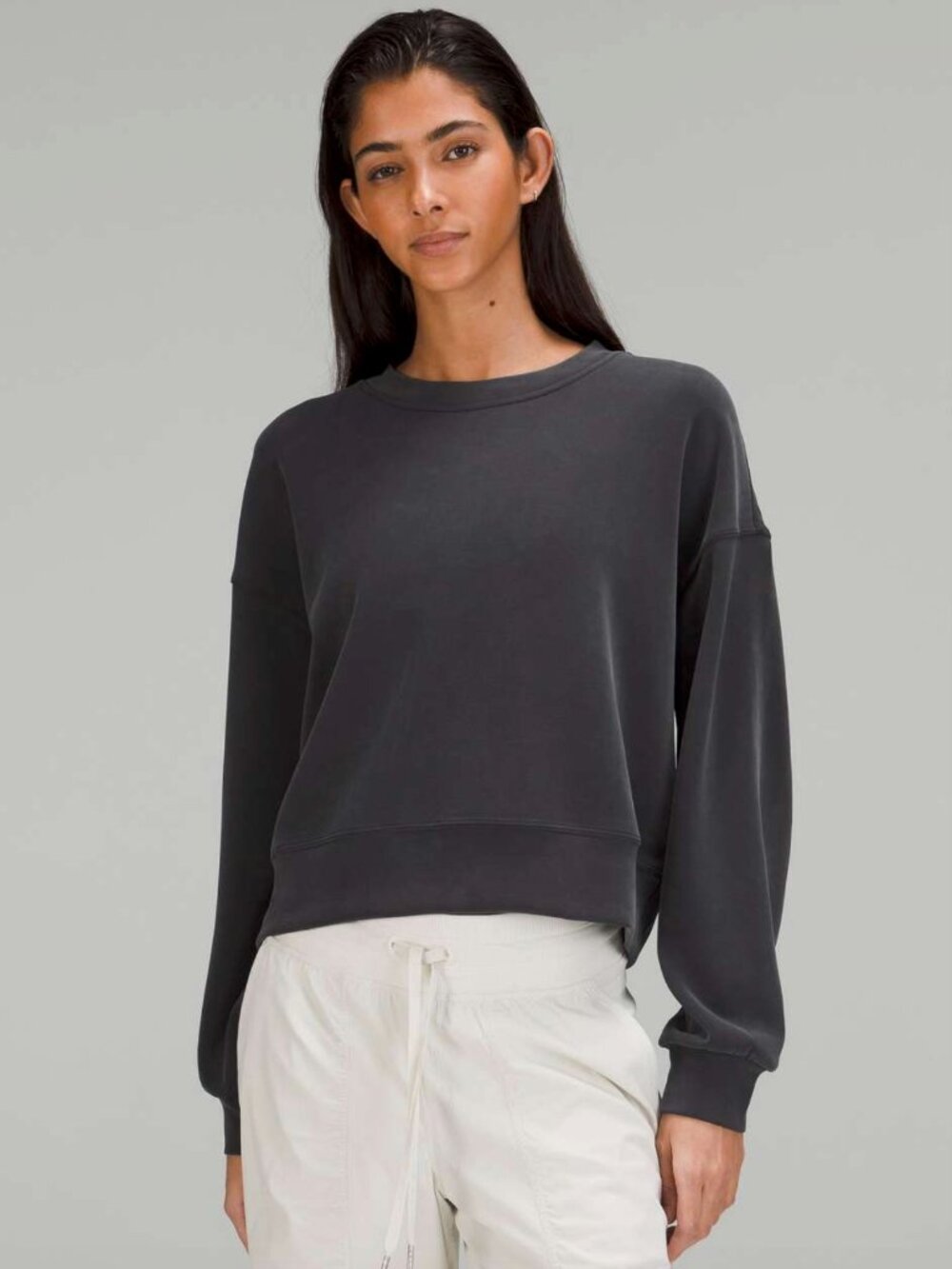 Lululemon Softstreme Perfectly Oversized Cropped Crew, Black
